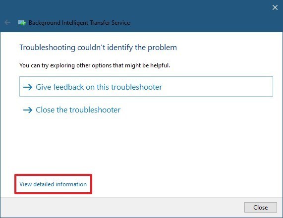 troubleshooter detailed information windows 10