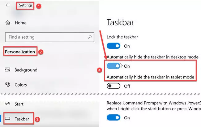 fix taskbar won't hide in fullscreen windows 10